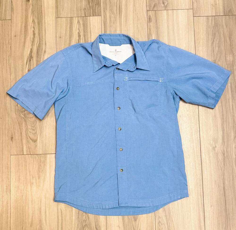 Royal Robbins Mens Blue Short Sleeve Button Up Shirt M
